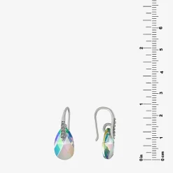 Sparkle Allure Womens Crystal Pure Silver Over Brass Drop Earrings