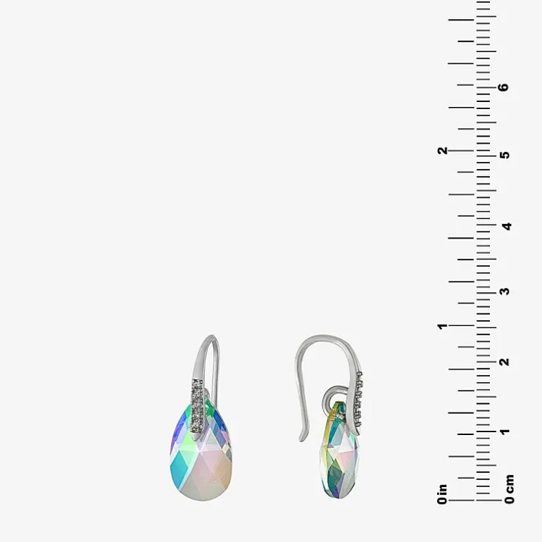 Sparkle Allure Womens Crystal Pure Silver Over Brass Drop Earrings