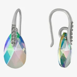 Sparkle Allure Womens Crystal Pure Silver Over Brass Drop Earrings