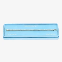 Sparkle Allure Womens Cubic Zirconia 14K Gold Over Brass Square 7.5 Inch Tennis Bracelet