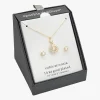 Sparkle Allure Womens Cubic Zirconia 14K Gold Over Brass Round Sunburst 2-pc. Jewelry Set