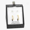 Sparkle Allure Womens Cubic Zirconia 14K Gold Over Brass 2 Pair Earring Set