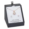 Sparkle Allure Womens Cubic Zirconia 18K Rose Gold Over Brass Round 2-pc. Jewelry Set