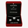 Sparkle Allure Womens Cubic Zirconia Pure Silver Over Brass Heart 2-pc. Jewelry Set