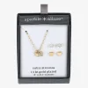 Sparkle Allure Womens Cubic Zirconia 14K Gold Over Brass Heart 3-pc. Jewelry Set