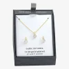 Sparkle Allure Womens Cubic Zirconia 14K Gold Over Brass Round 2-pc. Jewelry Set