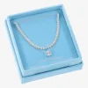 Sparkle Allure Womens Cubic Zirconia Pure Silver Over Brass 18 Inch Tennis Necklace