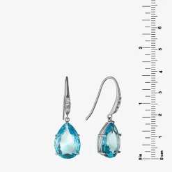 Sparkle Allure Womens Cubic Zirconia Pure Silver Over Brass Oval Drop Earrings
