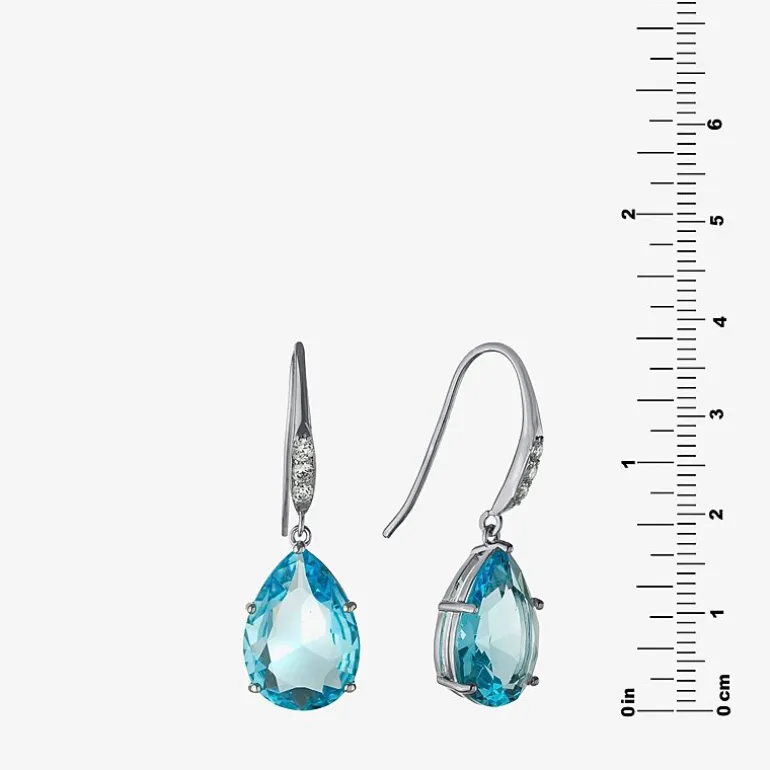 Sparkle Allure Womens Cubic Zirconia Pure Silver Over Brass Oval Drop Earrings