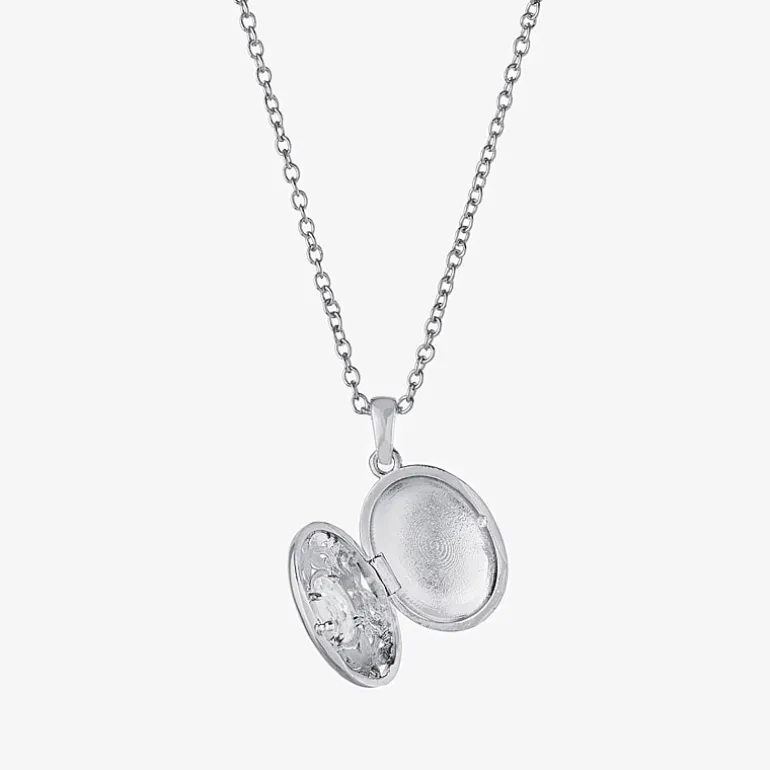 Sparkle Allure Womens Cubic Zirconia Pure Silver Over Brass 18 Inch Locket Necklace