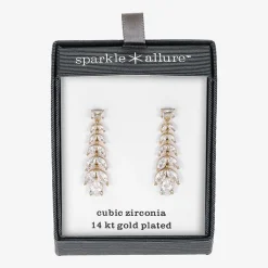 Sparkle Allure Womens Cubic Zirconia 14K Gold Over Brass Chandelier Earrings