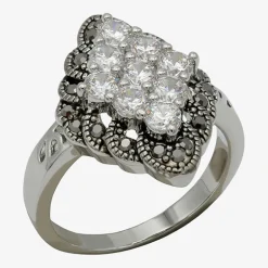 Sparkle Allure Womens Cubic Zirconia Pure Silver Over Brass Cocktail Ring