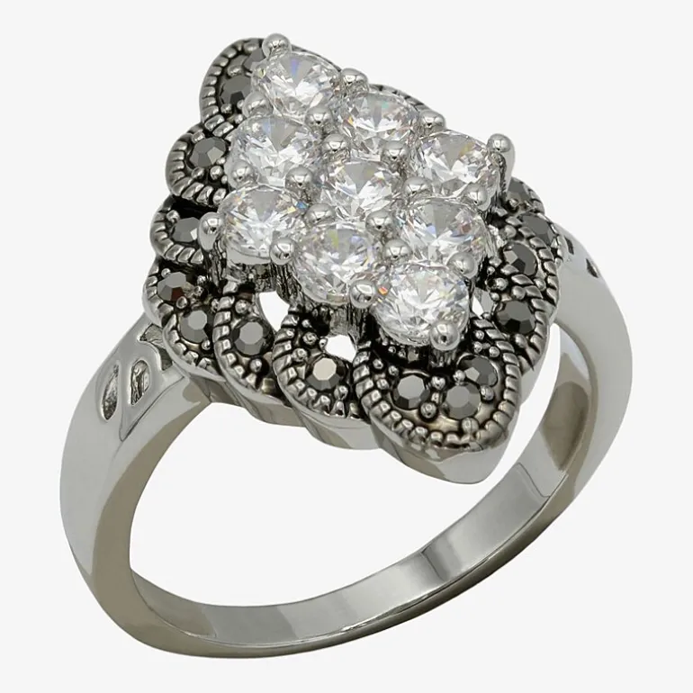 Sparkle Allure Womens Cubic Zirconia Pure Silver Over Brass Cocktail Ring