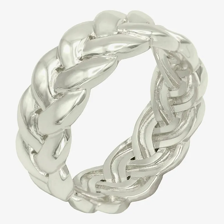 Sparkle Allure Womens 7.5MM Pure Silver Over Brass Band