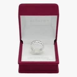 Sparkle Allure Womens 7.5MM Pure Silver Over Brass Band