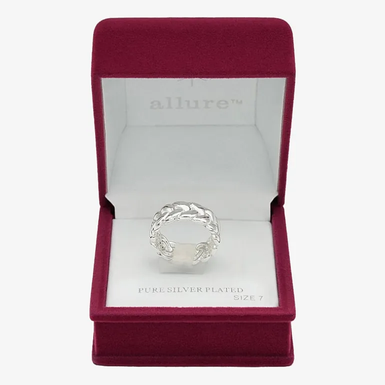 Sparkle Allure Womens 7.5MM Pure Silver Over Brass Band