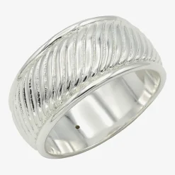 Sparkle Allure Womens 9.5MM Pure Silver Over Brass Band