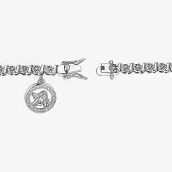 Sparkle Allure Womens Natural Diamond Accent Pure Silver Over Bronze Angel 7.25 Inch Tennis Bracelet