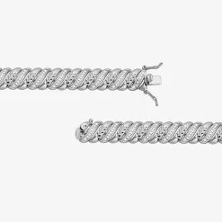 Sparkle Allure Womens Natural Diamond Accent Pure Silver Over Bronze 7.25 Inch Tennis Bracelet