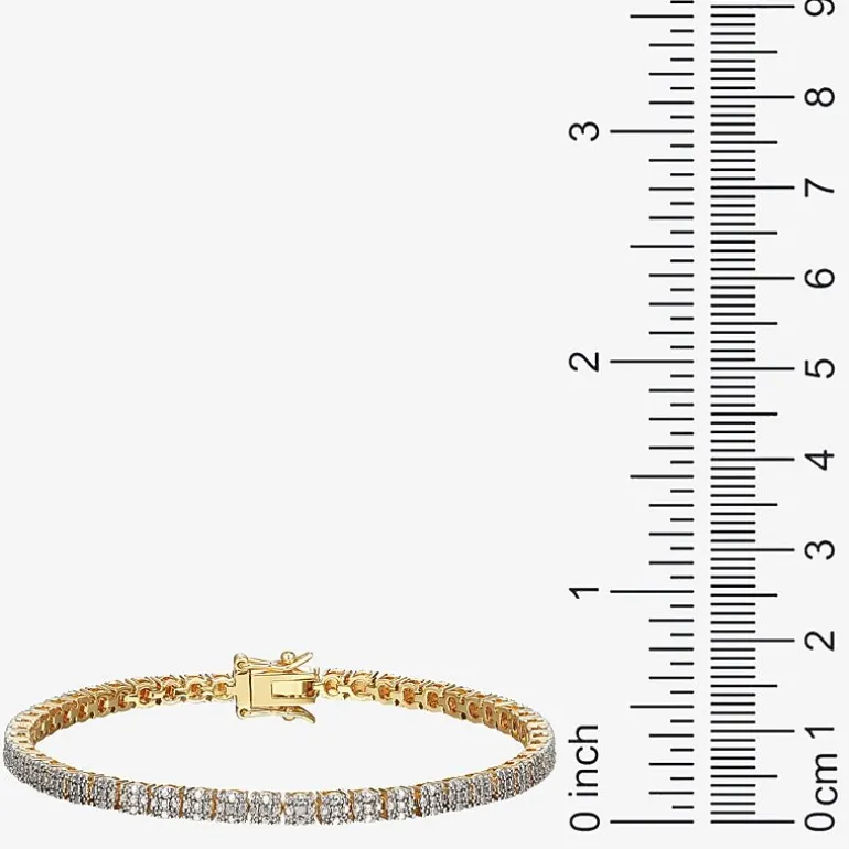 Sparkle Allure Womens Natural White Diamond Accent 7.25 Inch Tennis Bracelet