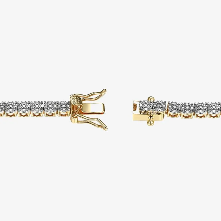 Sparkle Allure Womens Natural White Diamond Accent 7.25 Inch Tennis Bracelet