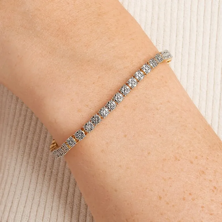 Sparkle Allure Womens Natural White Diamond Accent 7.25 Inch Tennis Bracelet