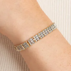 Sparkle Allure Womens Natural White Diamond Accent 7.25 Inch Tennis Bracelet