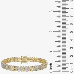 Sparkle Allure Womens Natural White Diamond Accent 7.25 Inch Tennis Bracelet
