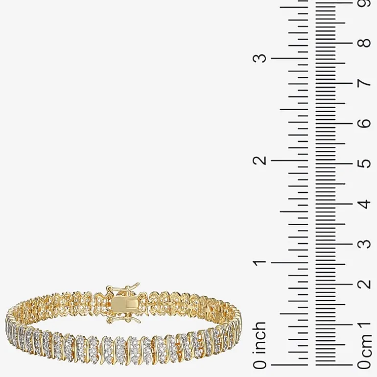 Sparkle Allure Womens Natural White Diamond Accent 7.25 Inch Tennis Bracelet