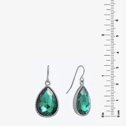 Sparkle Allure Womens Red Crystal Pure Silver Over Brass Drop Earrings