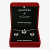 Sparkle Allure Womens Red Cubic Zirconia Pure Silver Over Brass Square 2-pc. Jewelry Set