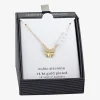 Sparkle Allure Womens Simulated Pearl 14K Gold Over Brass Butterfly 16 Inch Pendant Necklace