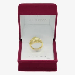 Sparkle Allure Wrap Womens 3MM 14K Gold Over Brass Bypass Band