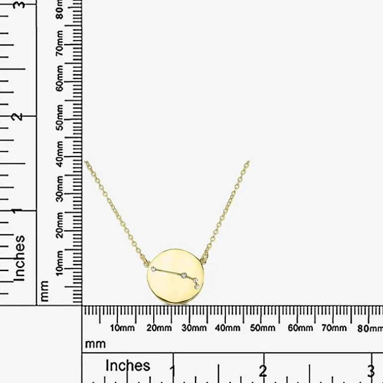 Sparkle Allure Zodiac Coin Womens Crystal 14K Gold Over Brass Round 16 Inch Pendant Necklace
