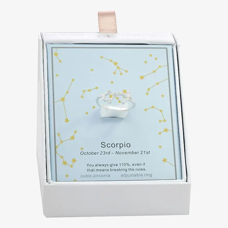 Sparkle Allure Zodiac Womens Cubic Zirconia Pure Silver Over Brass Band