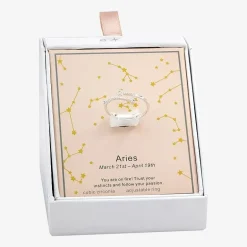 Sparkle Allure Zodiac Womens Cubic Zirconia Pure Silver Over Brass Band