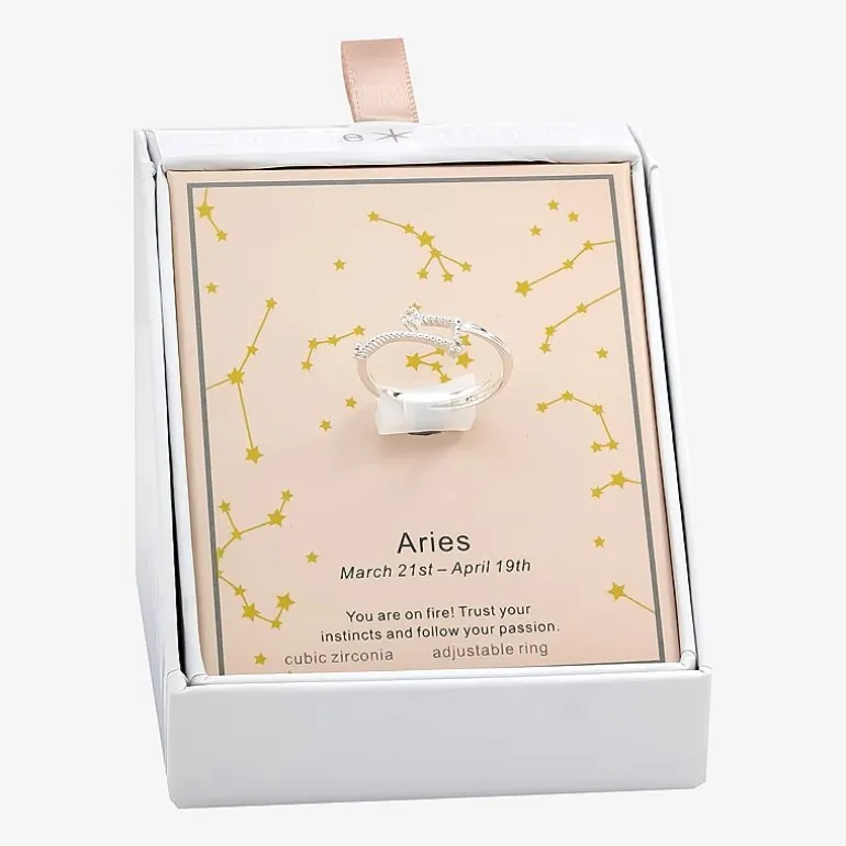 Sparkle Allure Zodiac Womens Cubic Zirconia Pure Silver Over Brass Band