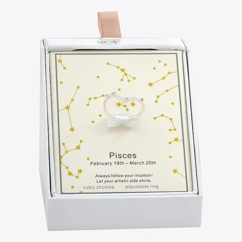 Sparkle Allure Zodiac Womens Cubic Zirconia Pure Silver Over Brass Band