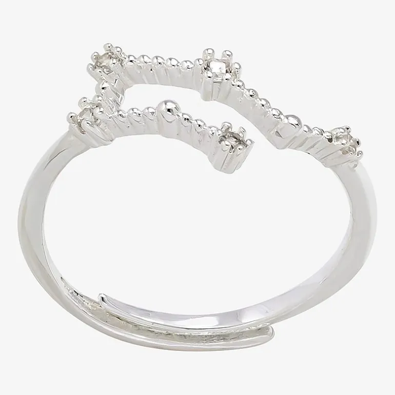 Sparkle Allure Zodiac Womens Cubic Zirconia Pure Silver Over Brass Band