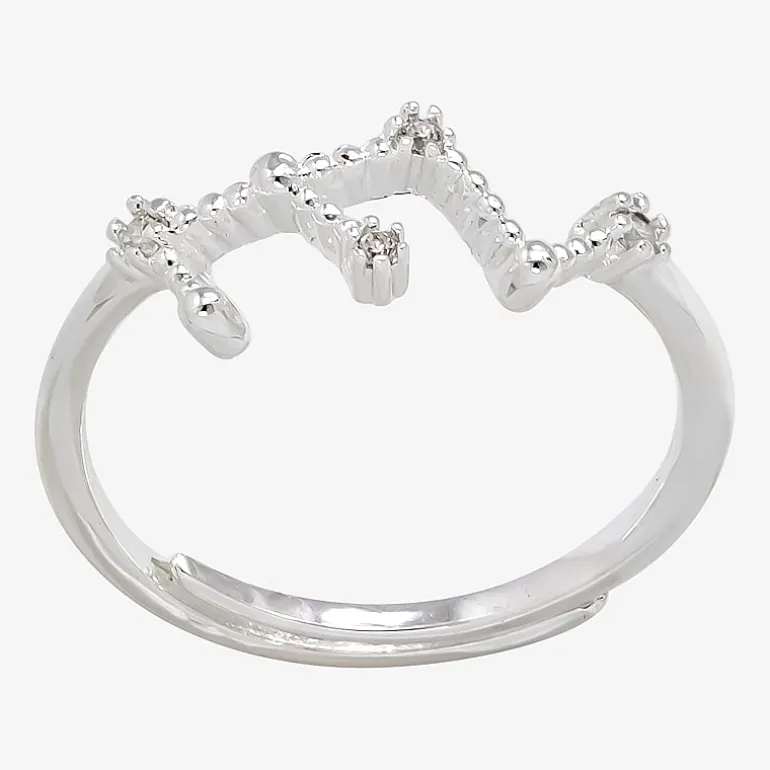 Sparkle Allure Zodiac Womens Cubic Zirconia Pure Silver Over Brass Band