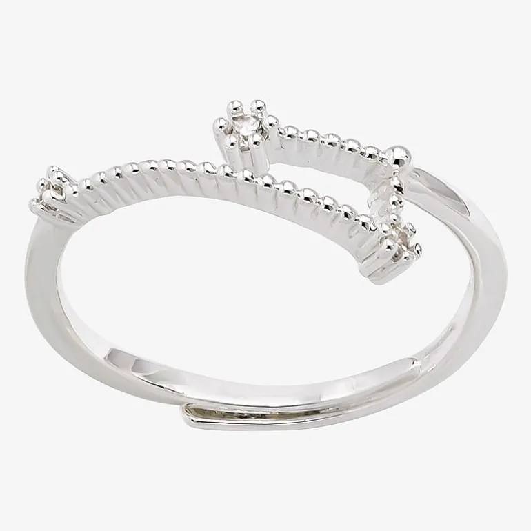 Sparkle Allure Zodiac Womens Cubic Zirconia Pure Silver Over Brass Band