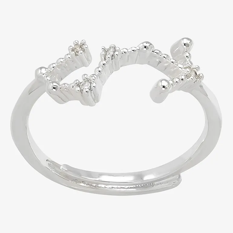 Sparkle Allure Zodiac Womens Cubic Zirconia Pure Silver Over Brass Band