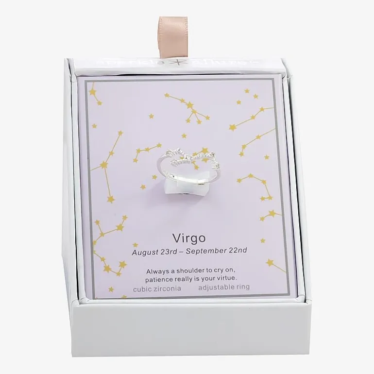 Sparkle Allure Zodiac Womens Cubic Zirconia Pure Silver Over Brass Band