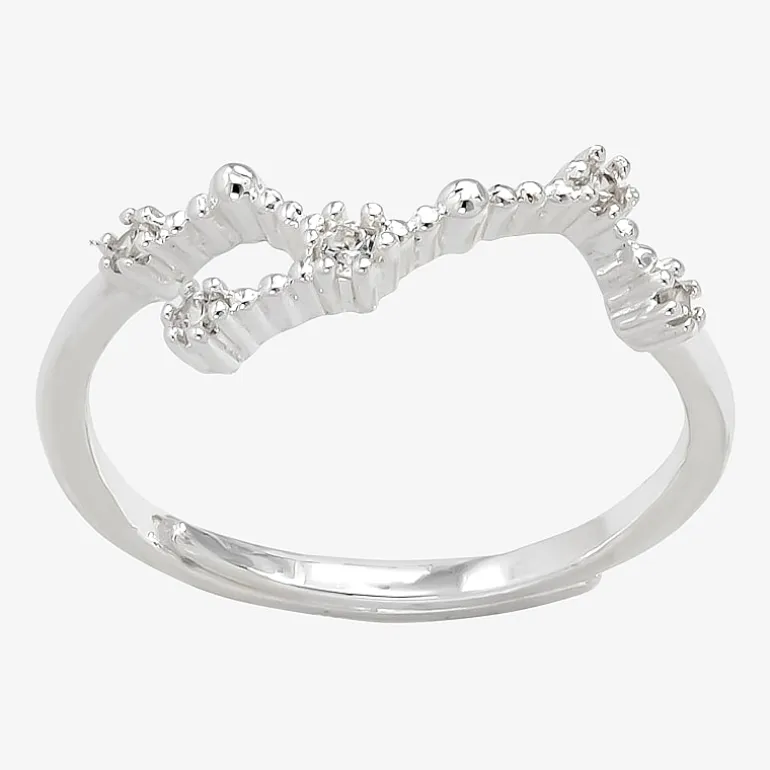 Sparkle Allure Zodiac Womens Cubic Zirconia Pure Silver Over Brass Band