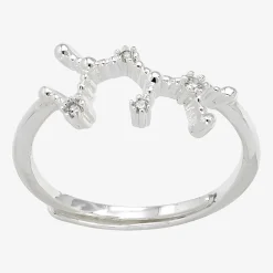 Sparkle Allure Zodiac Womens Cubic Zirconia Pure Silver Over Brass Band