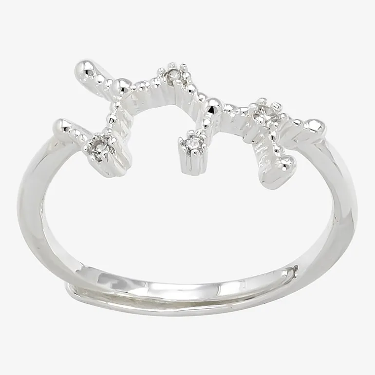 Sparkle Allure Zodiac Womens Cubic Zirconia Pure Silver Over Brass Band