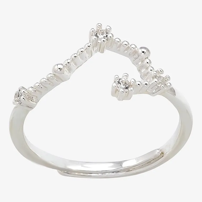 Sparkle Allure Zodiac Womens Cubic Zirconia Pure Silver Over Brass Band