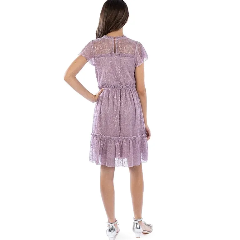 Speechless Big Kid Girls Embellished Short Sleeve Flutter Party Dress