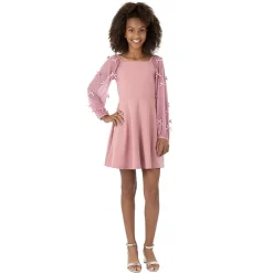 Speechless Big Kid Girls Long Sleeve Puffed A-Line Dress