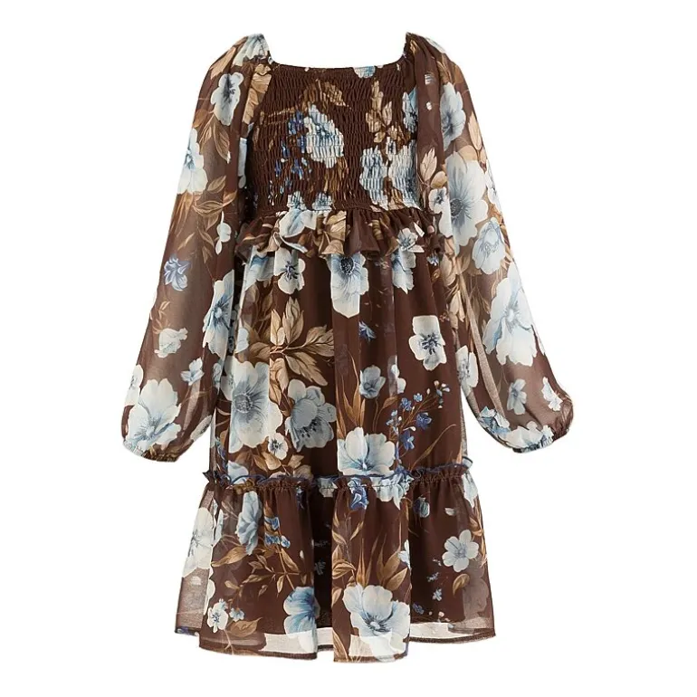 Speechless Big Kid Girls Long Sleeve Puffed A-Line Dress